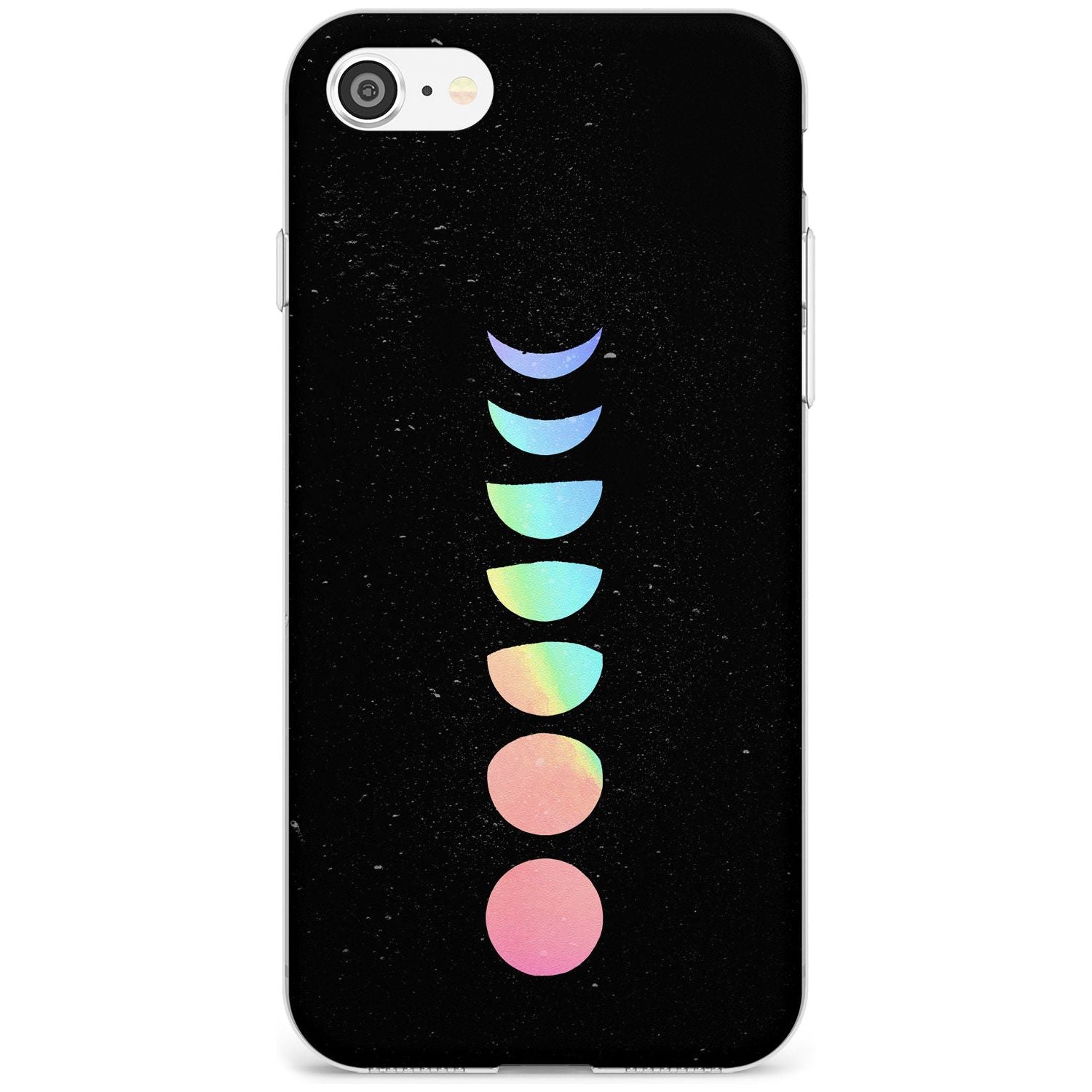 Pastel Moon Phases Black Impact Phone Case for iPhone SE 8 7 Plus