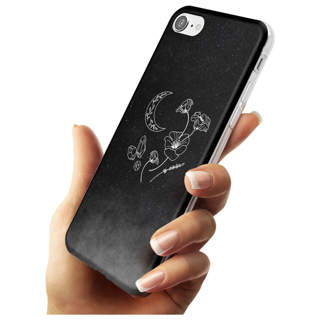 Crescent Moon Collection Black Impact Phone Case for iPhone SE 8 7 Plus