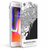 Map of Barcelona, Spain Phone Case iPhone 7/8 / Clear Case,iPhone SE / Clear Case Blanc Space