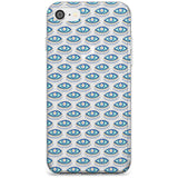 Eyes & Crosses (Clear) Psychedelic Eyes Pattern Slim TPU Phone Case for iPhone SE 8 7 Plus