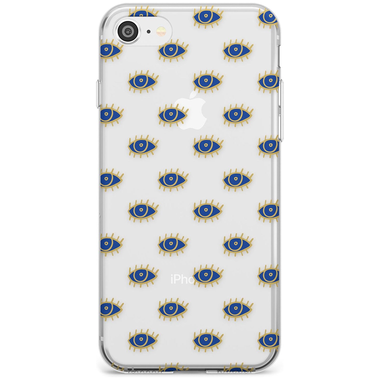Gold Eyes (Clear) Psychedelic Eyes Pattern Slim TPU Phone Case for iPhone SE 8 7 Plus