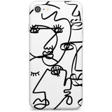 Continuous Line Faces: Black on White Black Impact Phone Case for iPhone SE 8 7 Plus