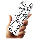 Continuous Line Faces: Black on White Black Impact Phone Case for iPhone SE 8 7 Plus