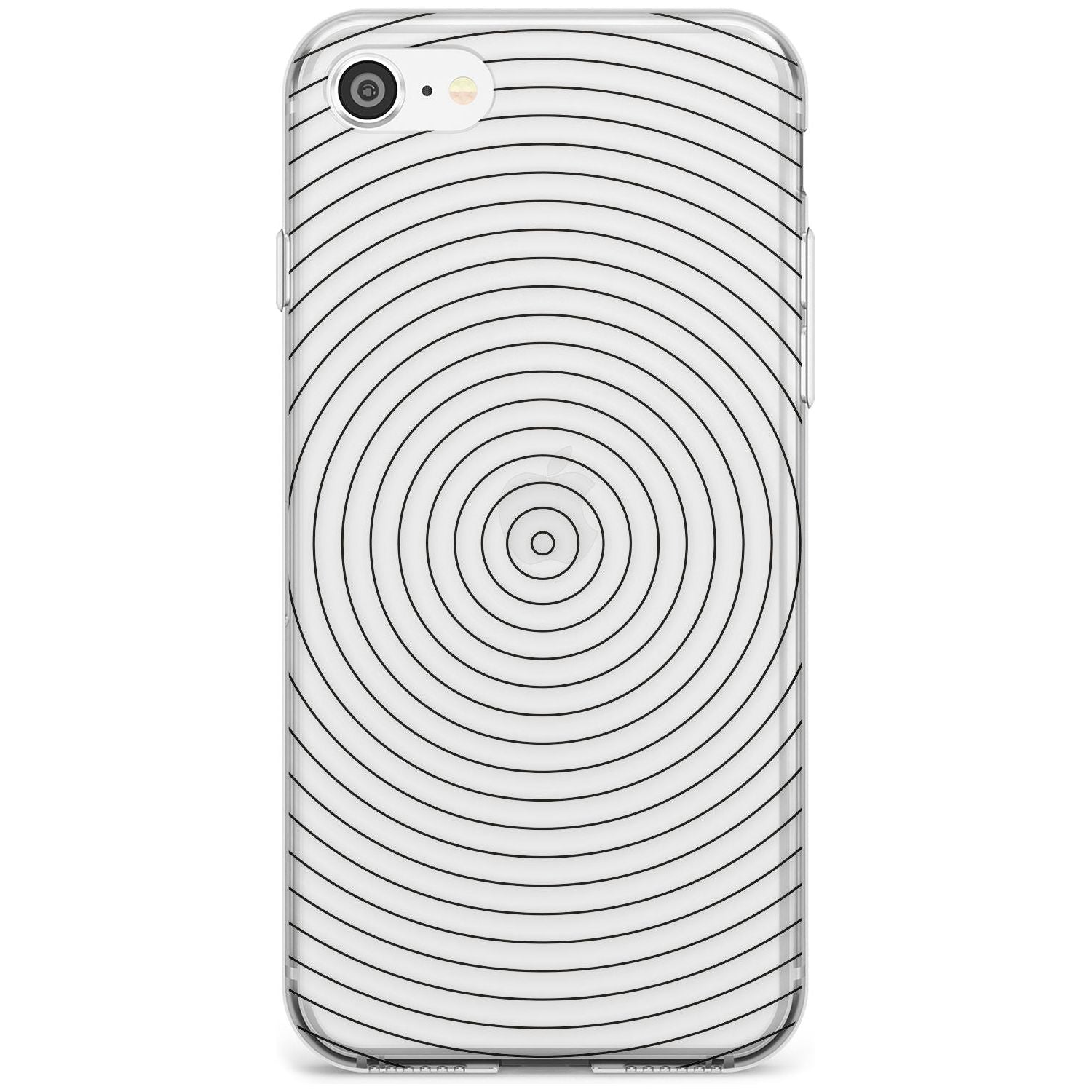 Abstract Lines: Circles Black Impact Phone Case for iPhone SE 8 7 Plus