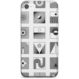 Abstract Lines: Mixed Pattern #2 Black Impact Phone Case for iPhone SE 8 7 Plus