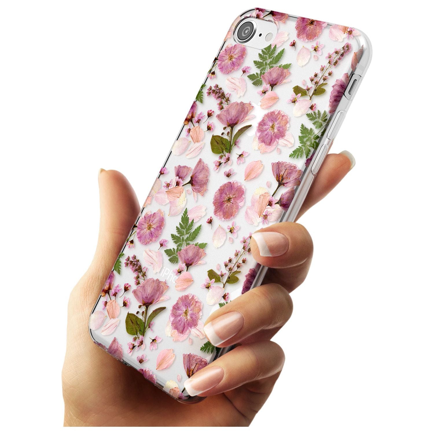 Floral Menagerie Transparent Design Slim TPU Phone Case for iPhone SE 8 7 Plus