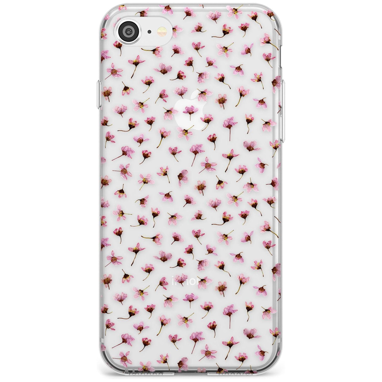 Small Pink Blossoms Transparent Design Slim TPU Phone Case for iPhone SE 8 7 Plus