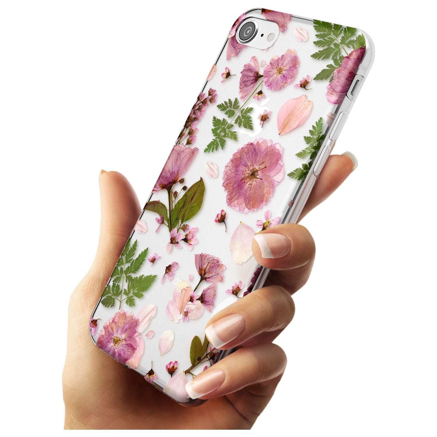 Natural Arrangement of Flowers & Leaves Design Slim TPU Phone Case for iPhone SE 8 7 Plus