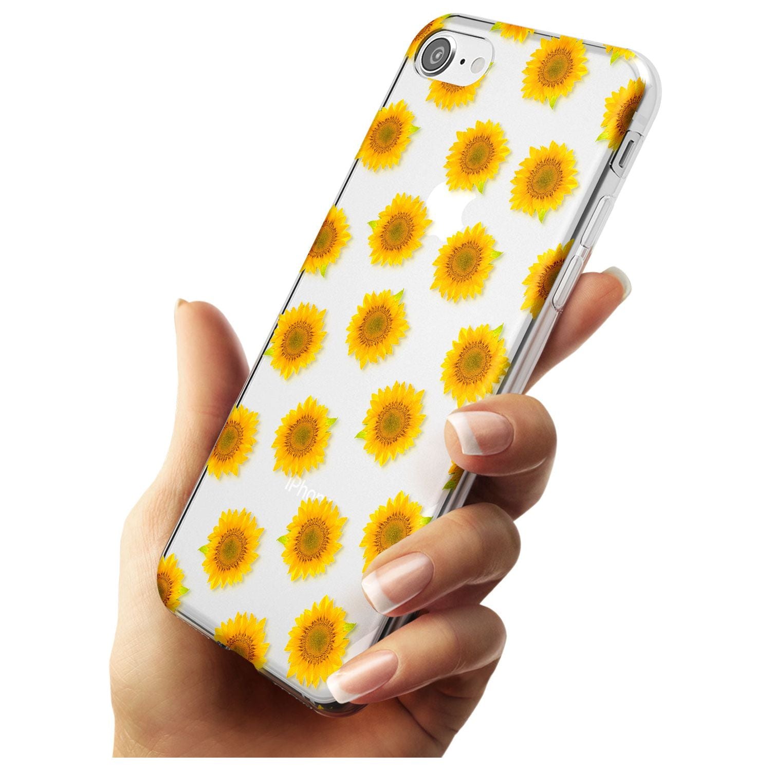 Sunflowers Transparent Pattern Slim TPU Phone Case for iPhone SE 8 7 Plus