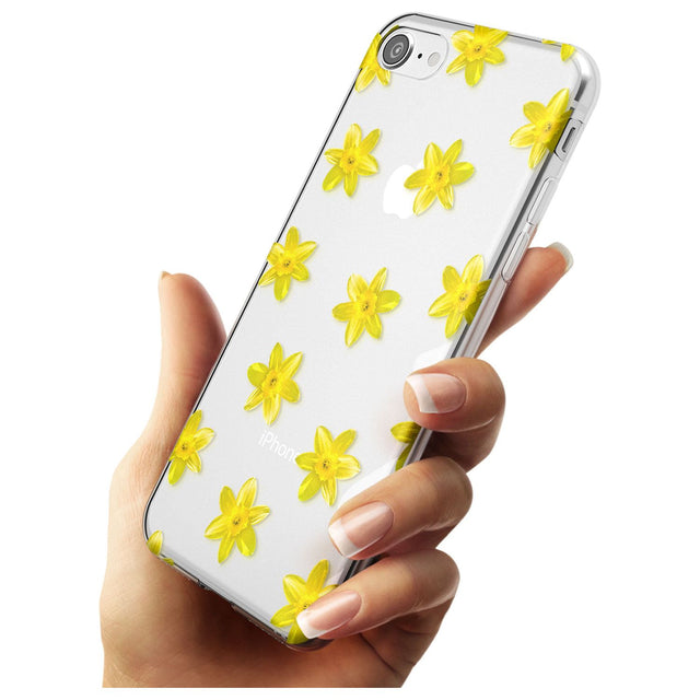 Daffodils Transparent Pattern Slim TPU Phone Case for iPhone SE 8 7 Plus