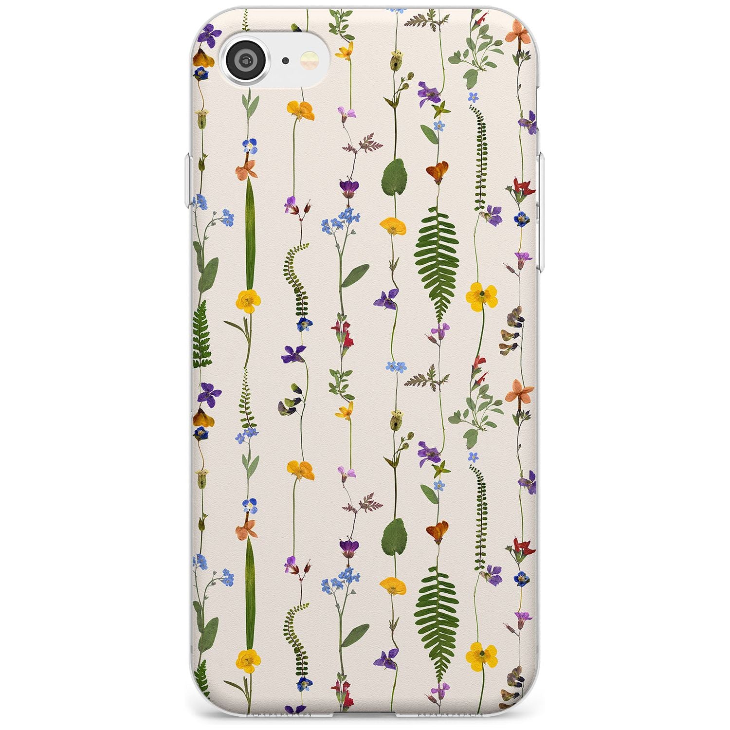 Wildflower Chain Design - Cream Slim TPU Phone Case for iPhone SE 8 7 Plus