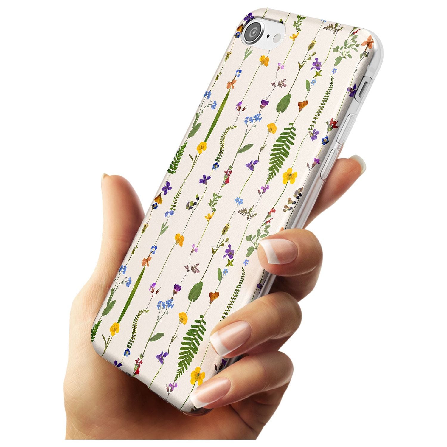 Wildflower Chain Design - Cream Slim TPU Phone Case for iPhone SE 8 7 Plus