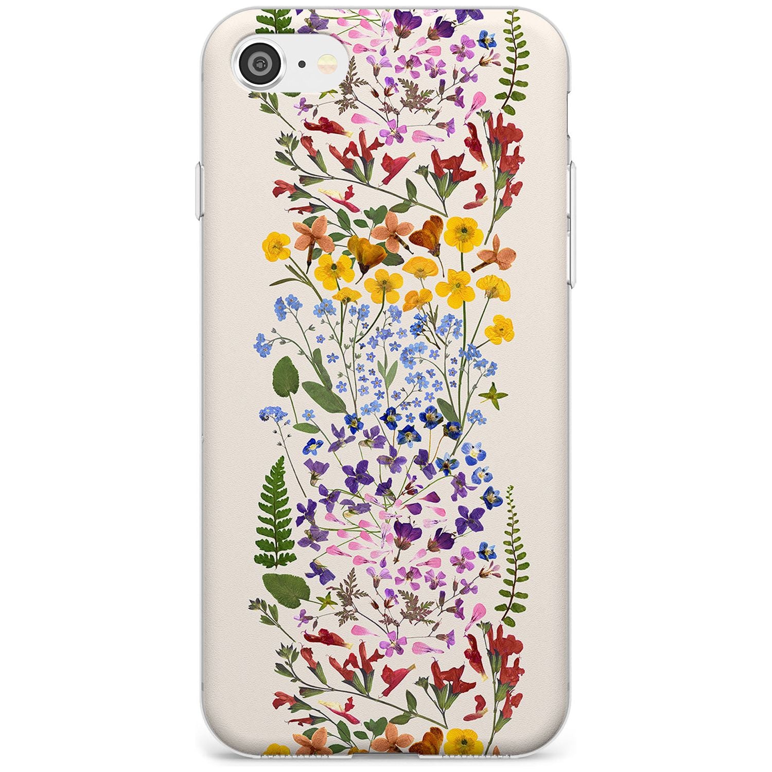 Wildflower Stripe Design - Cream Slim TPU Phone Case for iPhone SE 8 7 Plus