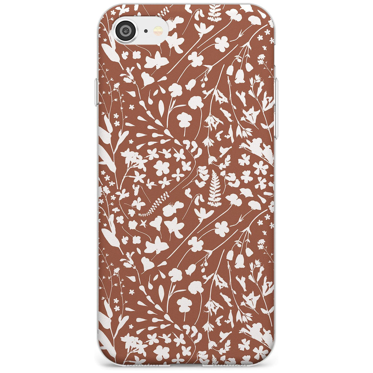 Wildflower Cluster on Terracotta Slim TPU Phone Case for iPhone SE 8 7 Plus