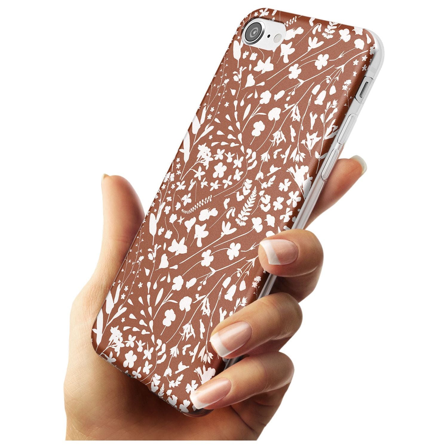 Wildflower Cluster on Terracotta Slim TPU Phone Case for iPhone SE 8 7 Plus
