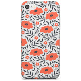 Red Poppy Transparent Floral Slim TPU Phone Case for iPhone SE 8 7 Plus