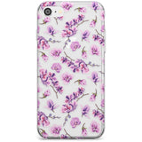 Purple Orchids Transparent Floral Slim TPU Phone Case for iPhone SE 8 7 Plus