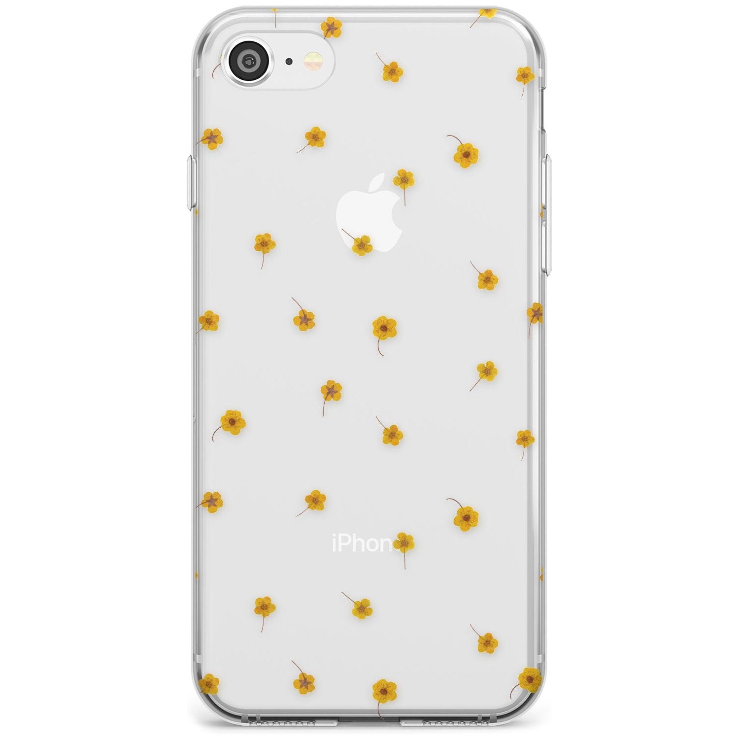 Yellow Flower Pattern - Dried Flower-Inspired Slim TPU Phone Case for iPhone SE 8 7 Plus