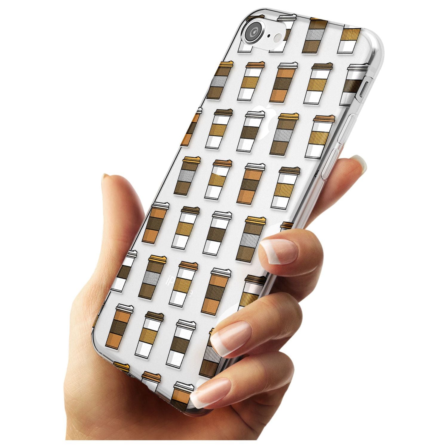 Coffee Cup Pattern Slim TPU Phone Case for iPhone SE 8 7 Plus