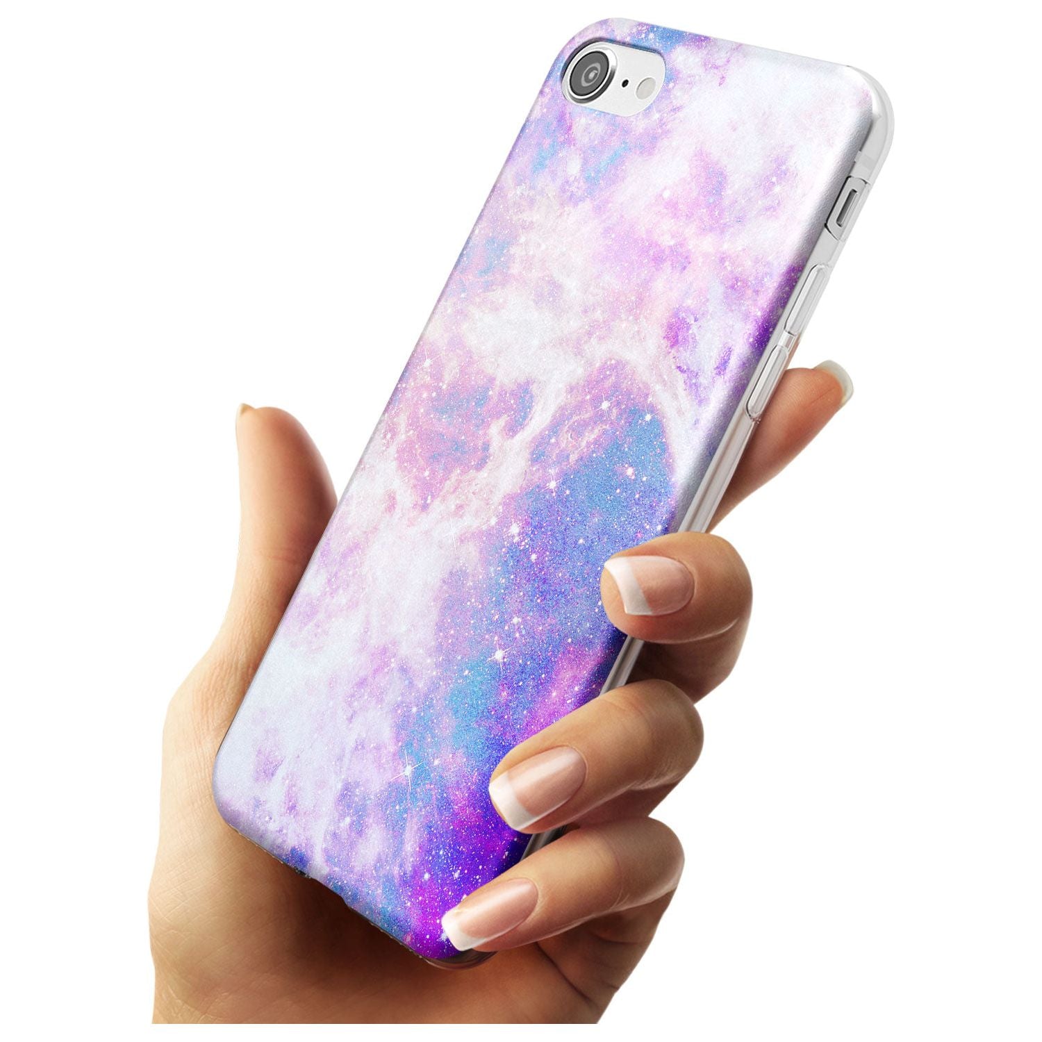 Purple & Blue Galaxy Pattern Design Slim TPU Phone Case for iPhone SE 8 7 Plus