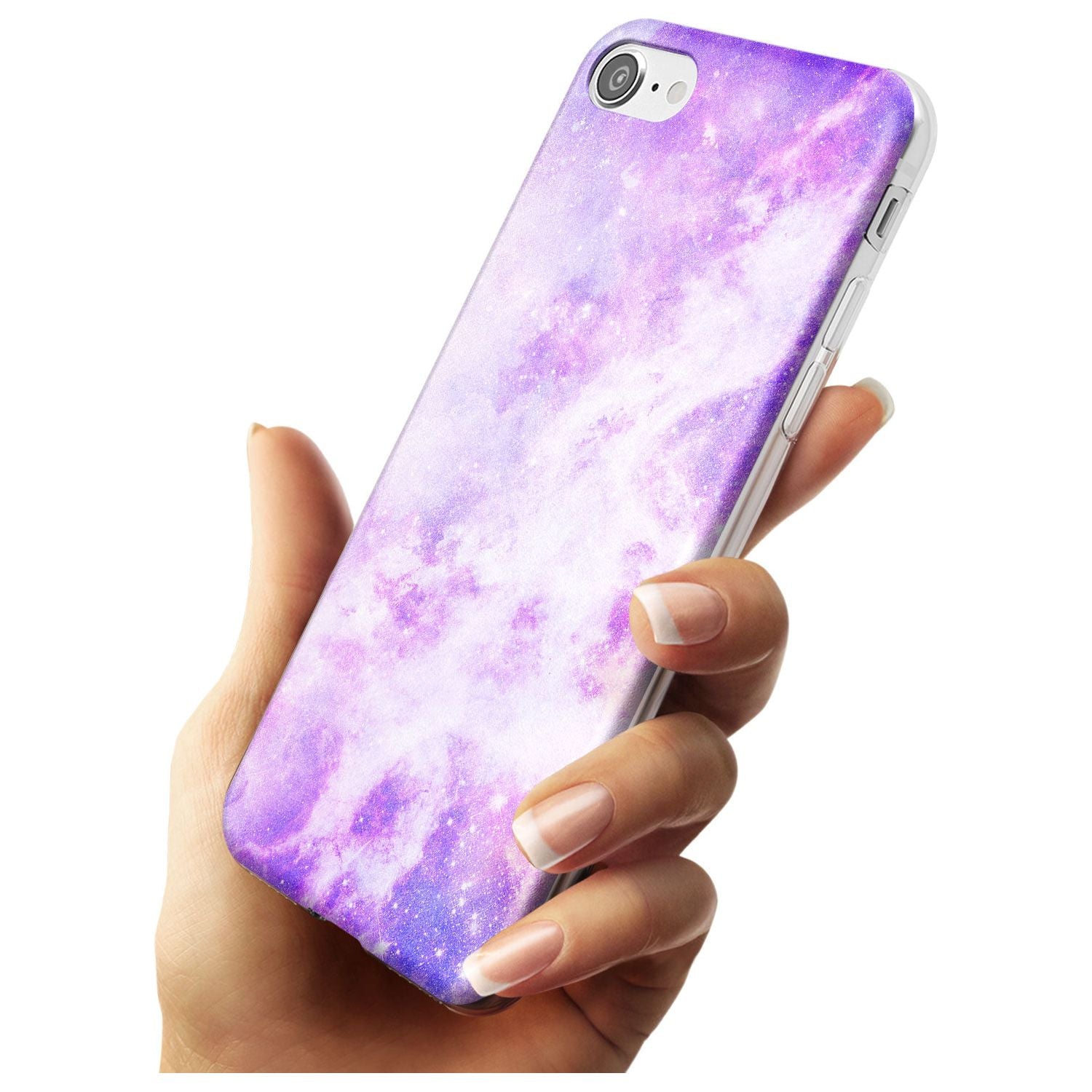 Purple Galaxy Pattern Design Slim TPU Phone Case for iPhone SE 8 7 Plus