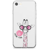 Think Pink Giraffe Slim TPU Phone Case for iPhone SE 8 7 Plus