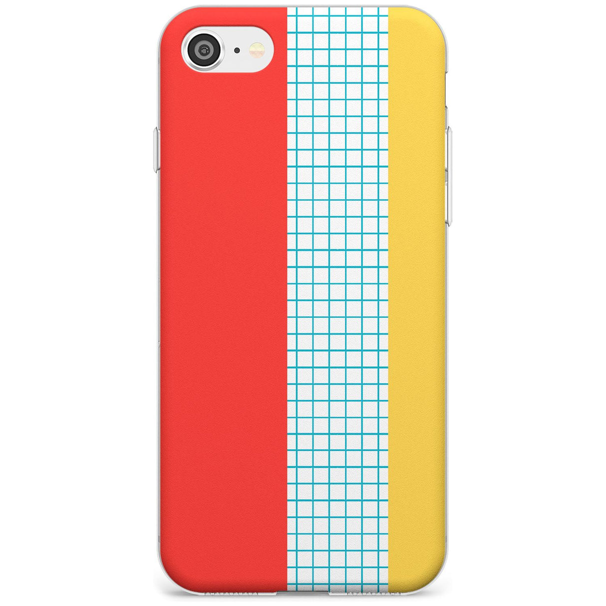 Abstract Grid Red, Blue, Yellow Slim TPU Phone Case for iPhone SE 8 7 Plus