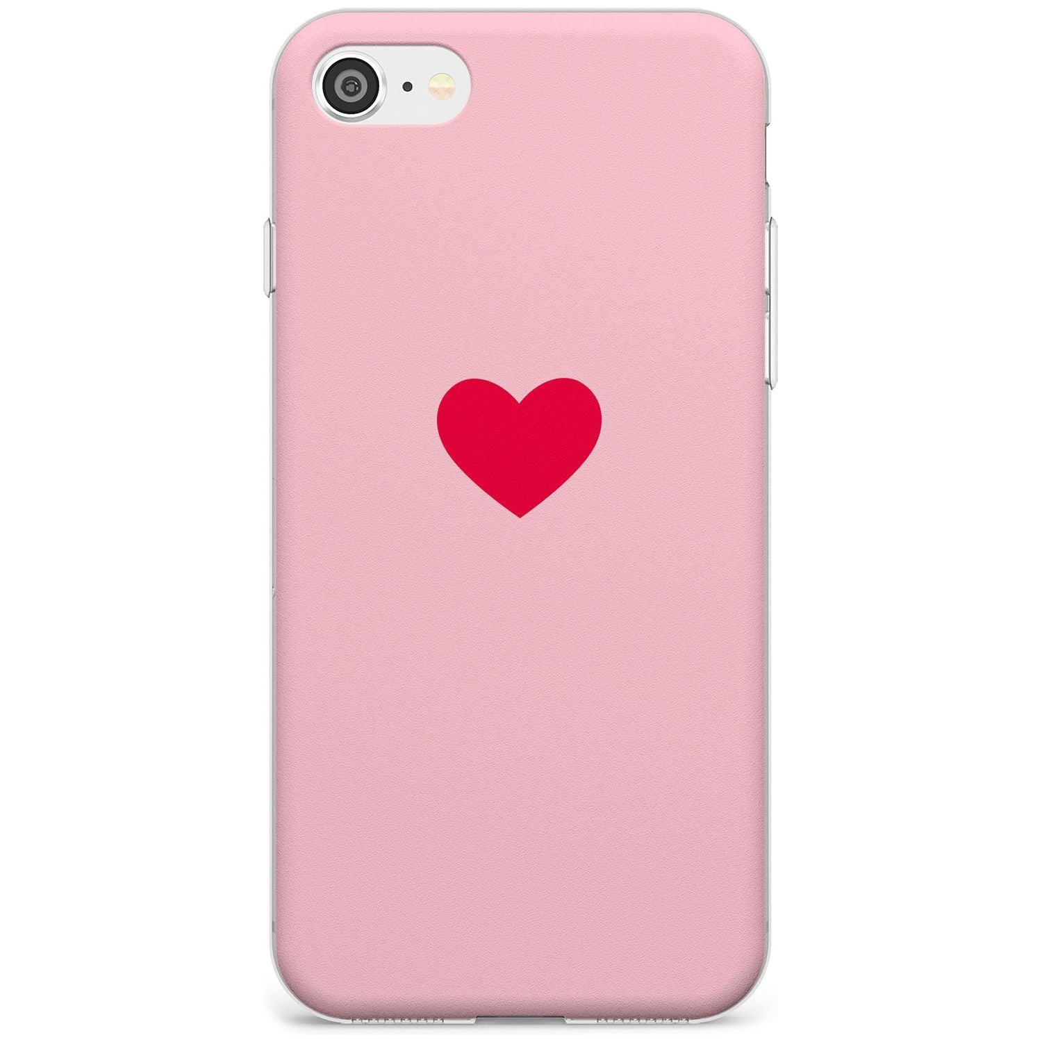 Single Heart Red & Pink Slim TPU Phone Case for iPhone SE 8 7 Plus