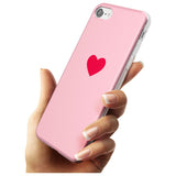 Single Heart Red & Pink Slim TPU Phone Case for iPhone SE 8 7 Plus