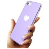 Single Heart White & Pale Purple Slim TPU Phone Case for iPhone SE 8 7 Plus