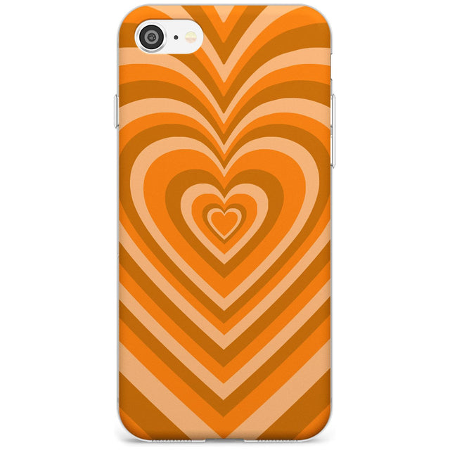 Orange Heart Illusion Phone Case iPhone SE / Clear Case,iPhone 7/8 / Clear Case Blanc Space