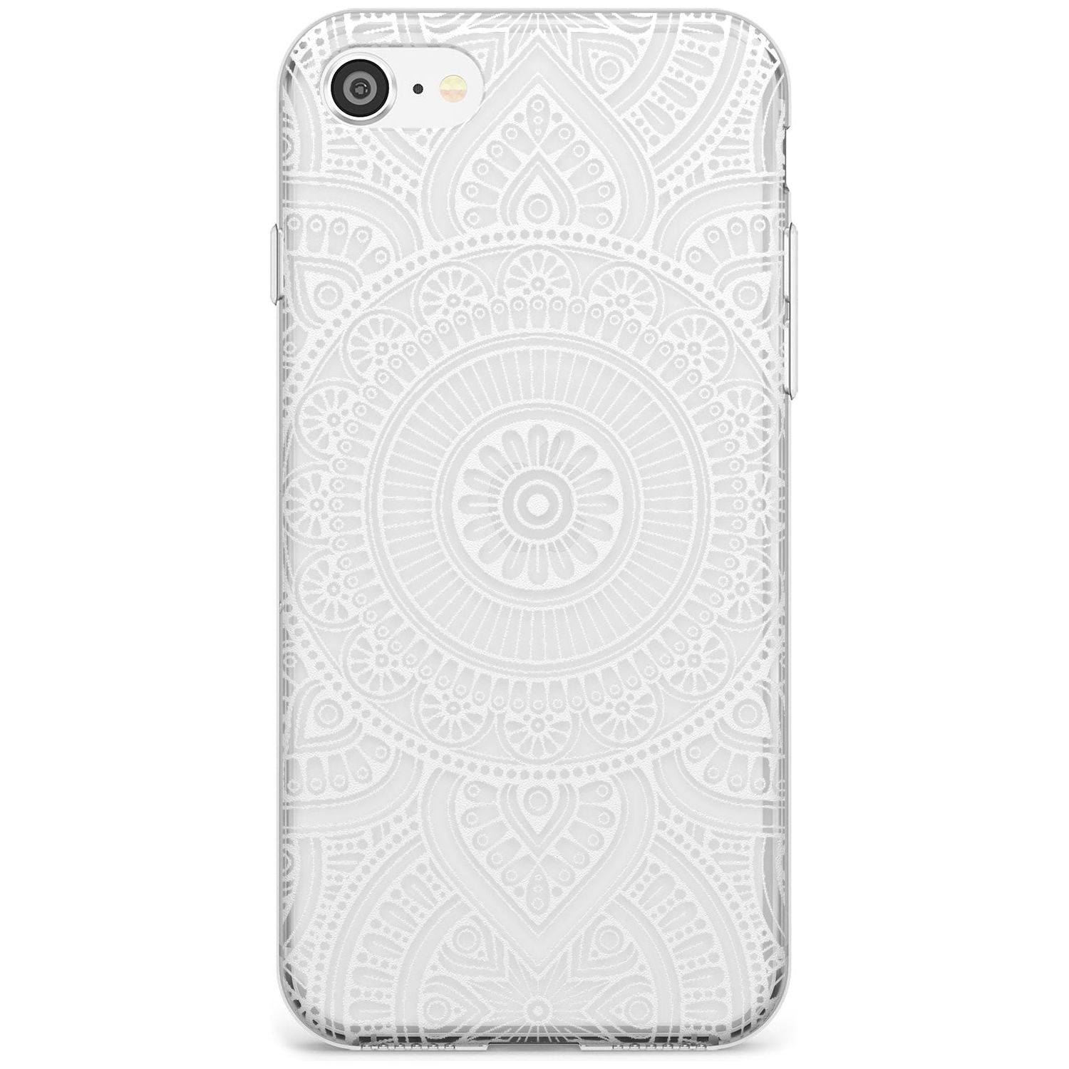 White Henna Flower Wheel Slim TPU Phone Case for iPhone SE 8 7 Plus