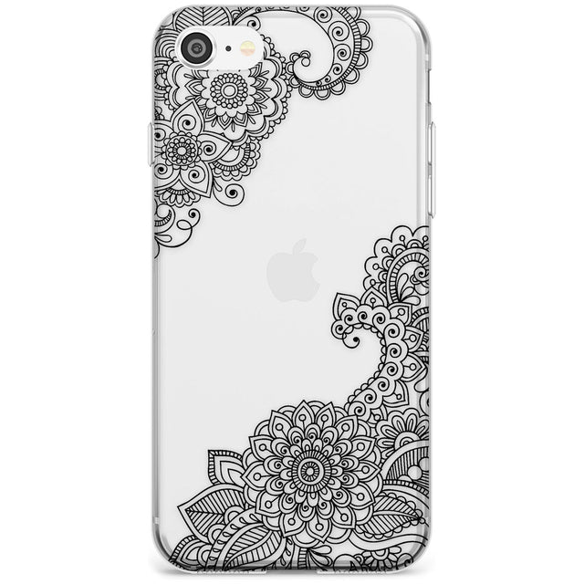 Black Henna Botanicals Slim TPU Phone Case for iPhone SE 8 7 Plus