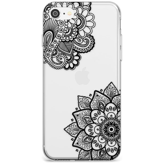 Black Henna Florals Slim TPU Phone Case for iPhone SE 8 7 Plus