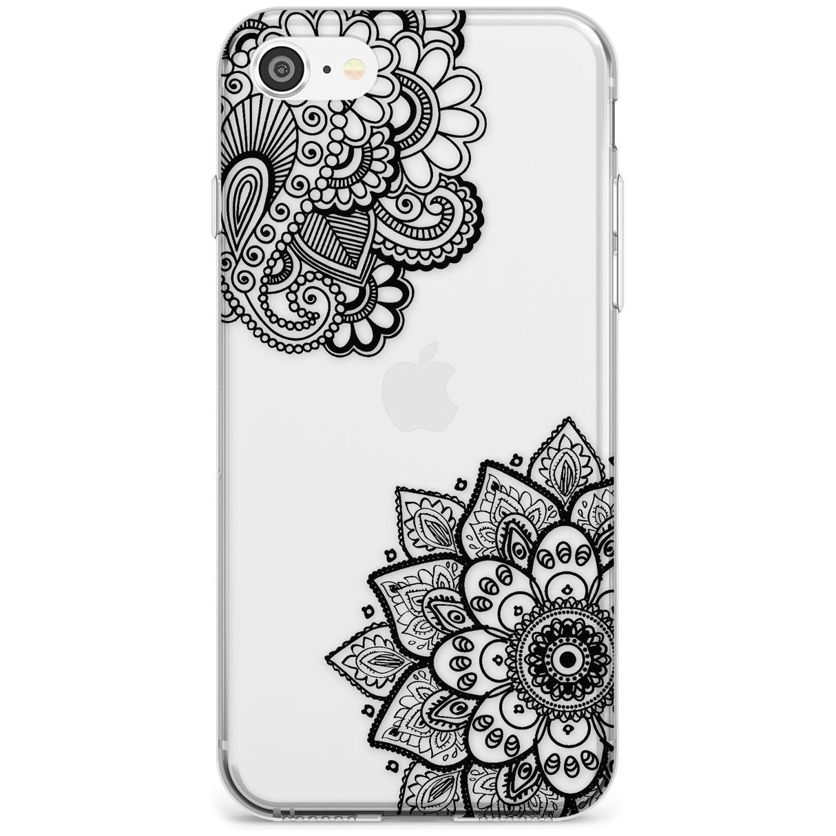 Black Henna Florals Slim TPU Phone Case for iPhone SE 8 7 Plus