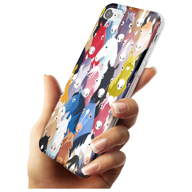 Colourful Horse Pattern Slim TPU Phone Case for iPhone SE 8 7 Plus