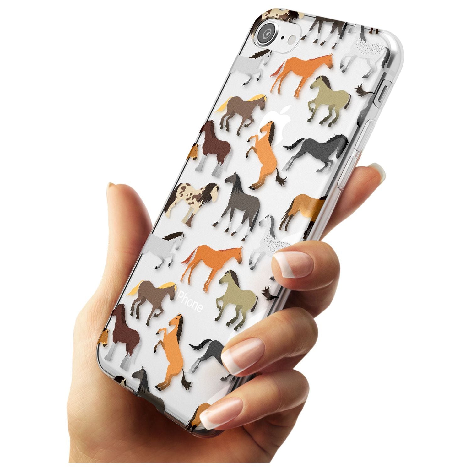 Horse Pattern Slim TPU Phone Case for iPhone SE 8 7 Plus