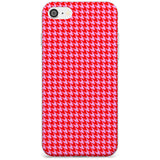 Neon Pink & Red Houndstooth Pattern Slim TPU Phone Case for iPhone SE 8 7 Plus