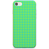 Neon Lime & Turquoise Houndstooth Pattern Slim TPU Phone Case for iPhone SE 8 7 Plus