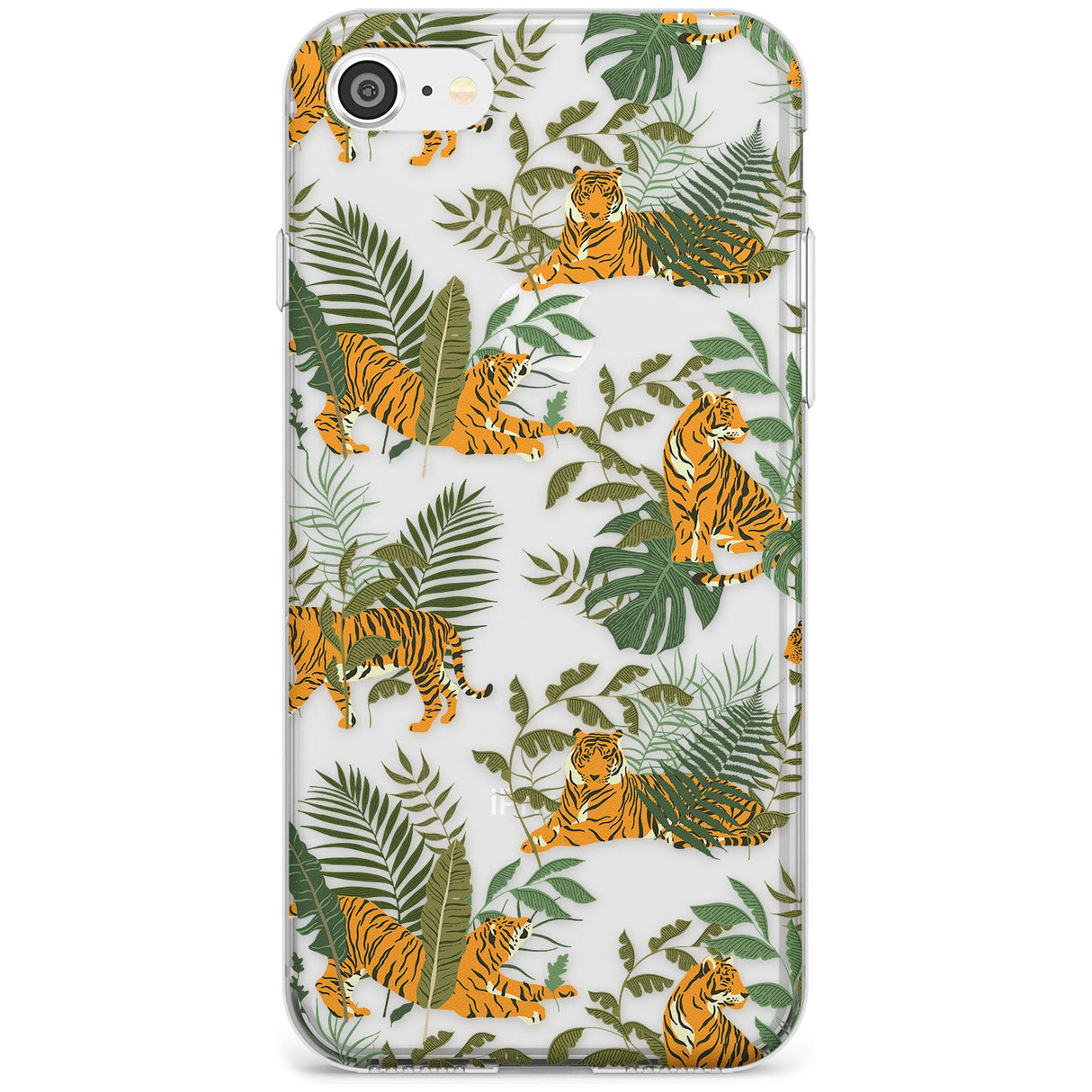 ClearTiger & Fern Jungle Cat Pattern Slim TPU Phone Case for iPhone SE 8 7 Plus