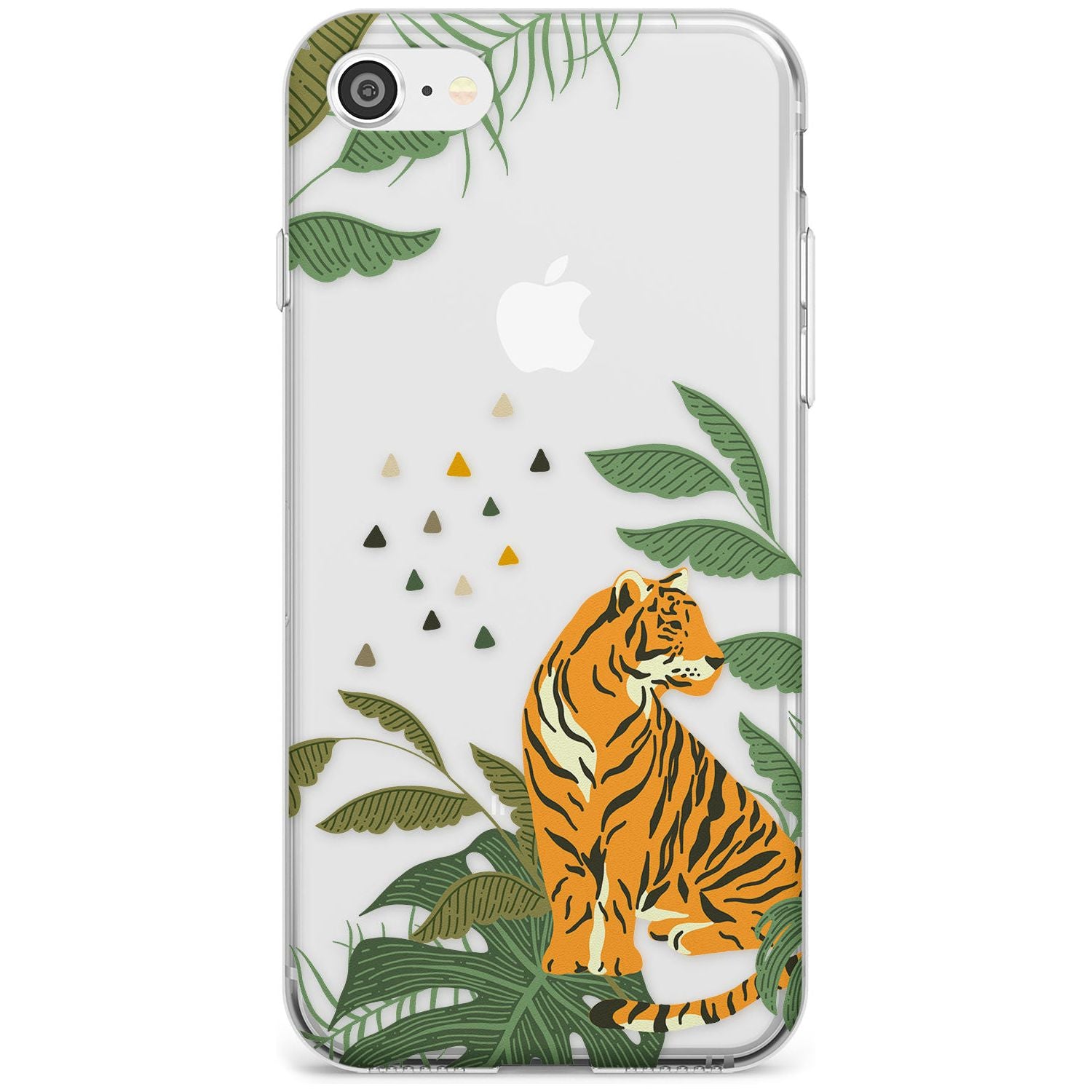Large Tiger Clear Jungle Cat Pattern Slim TPU Phone Case for iPhone SE 8 7 Plus