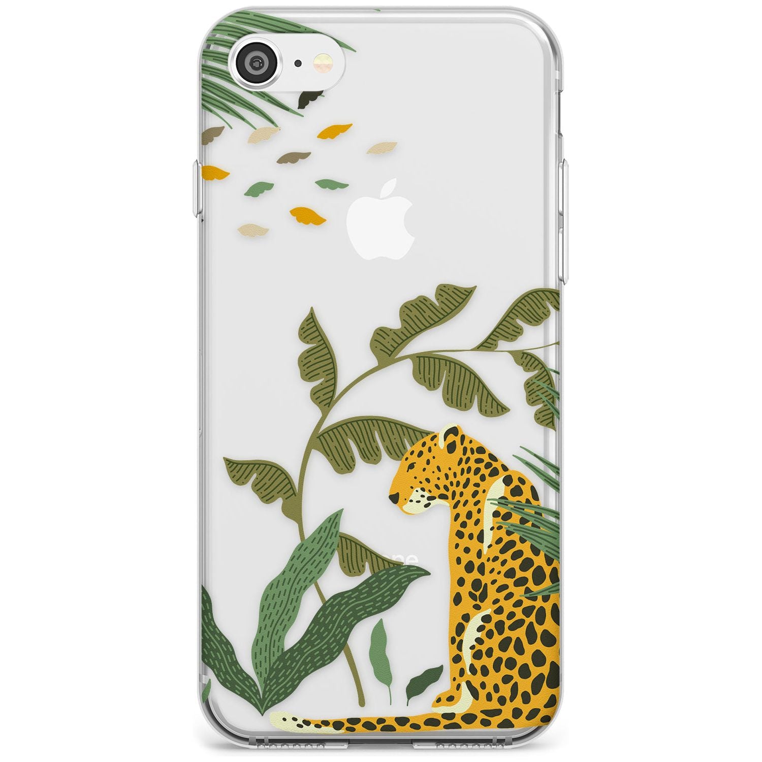 Large Jaguar Clear Jungle Cat Pattern Slim TPU Phone Case for iPhone SE 8 7 Plus