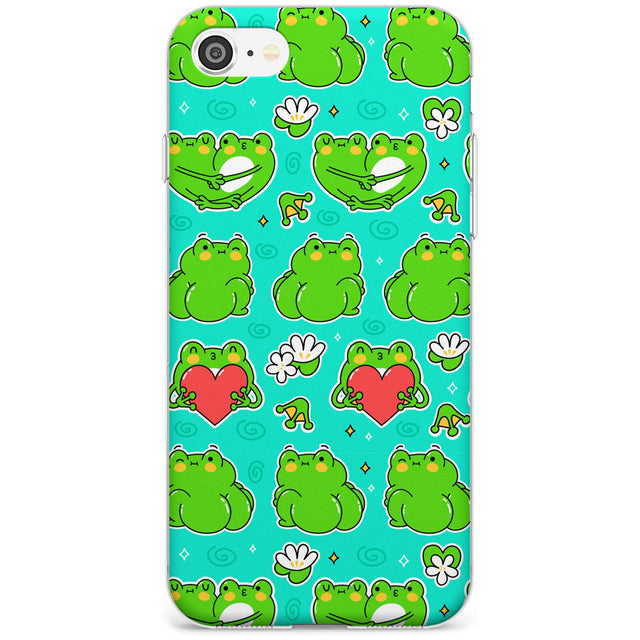 Frog Booty Kawaii Pattern Phone Case iPhone SE / Clear Case,iPhone 7/8 / Clear Case Blanc Space