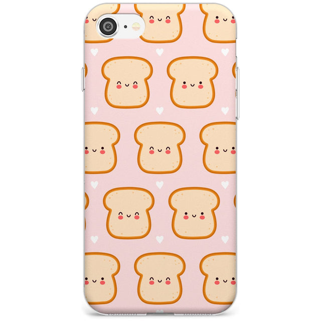 Bread Faces Kawaii Pattern Phone Case iPhone SE / Clear Case,iPhone 7/8 / Clear Case Blanc Space