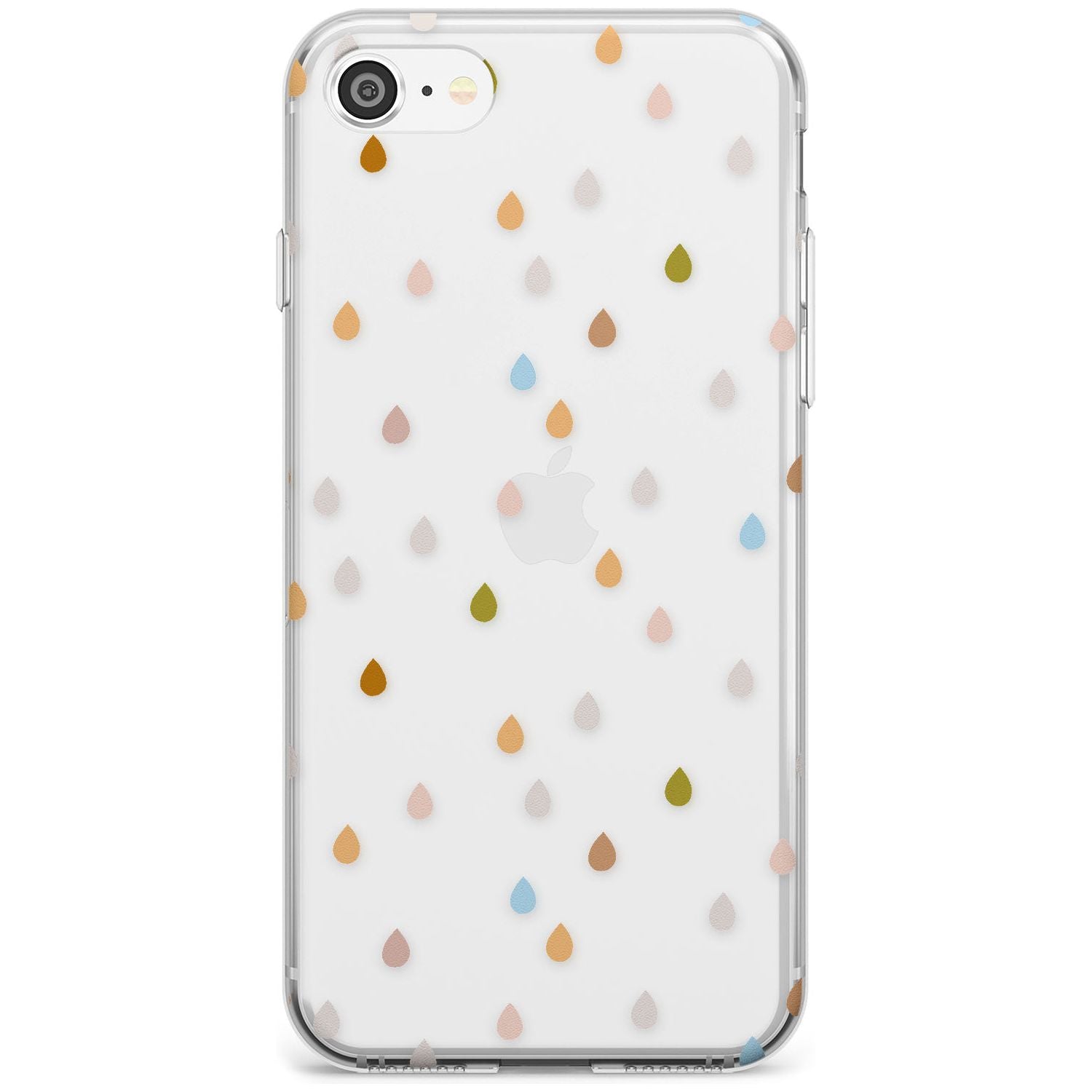 Raindrops Black Impact Phone Case for iPhone SE 8 7 Plus