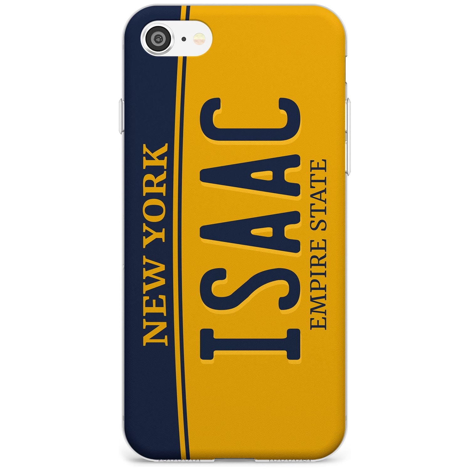 New York License Plate Black Impact Phone Case for iPhone SE 8 7 Plus