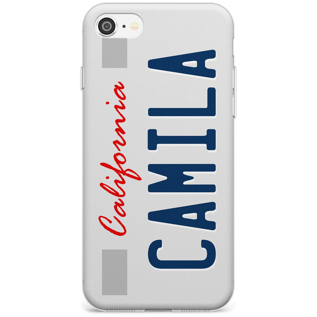 California License Plate Black Impact Phone Case for iPhone SE 8 7 Plus