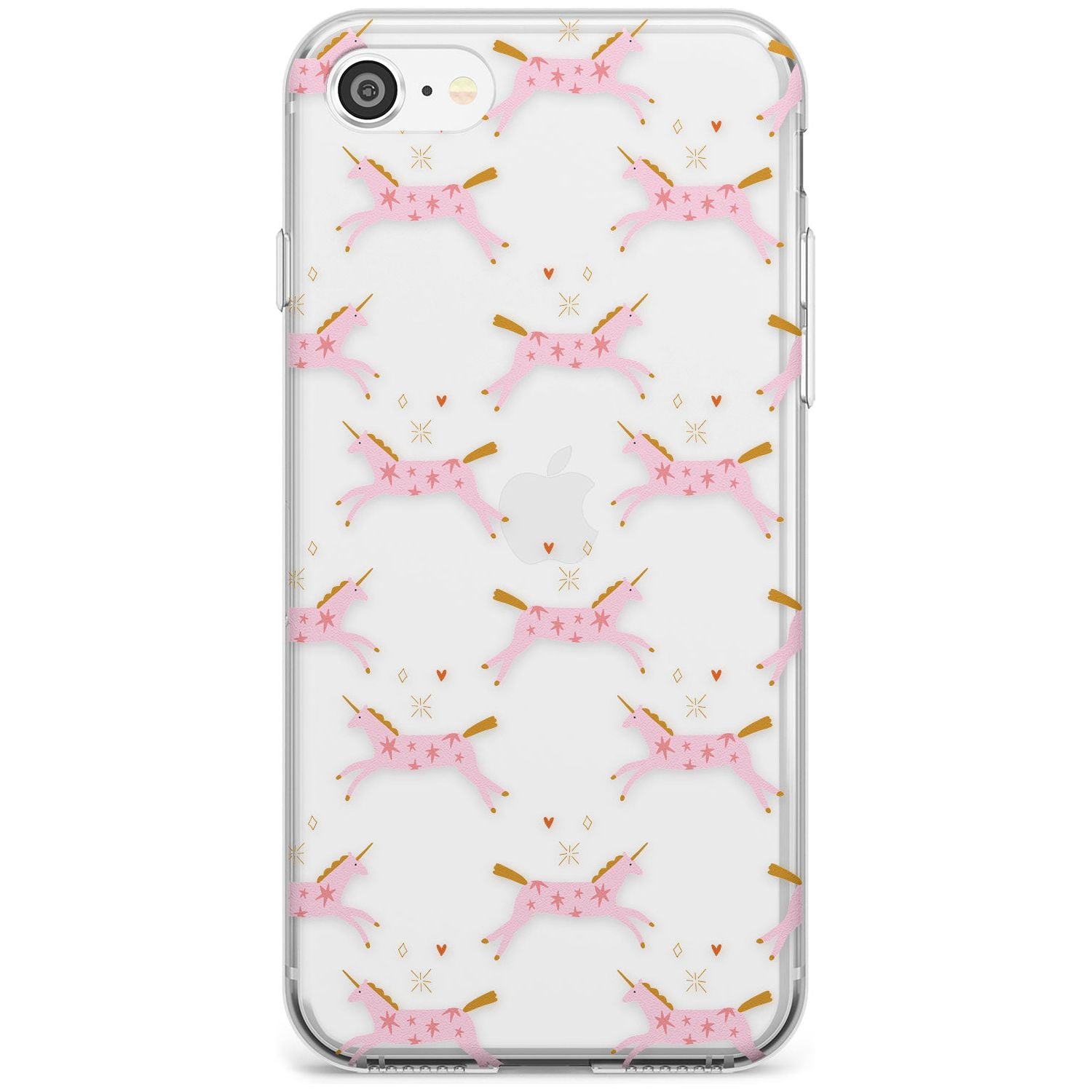 Pink Unicorns Black Impact Phone Case for iPhone SE 8 7 Plus