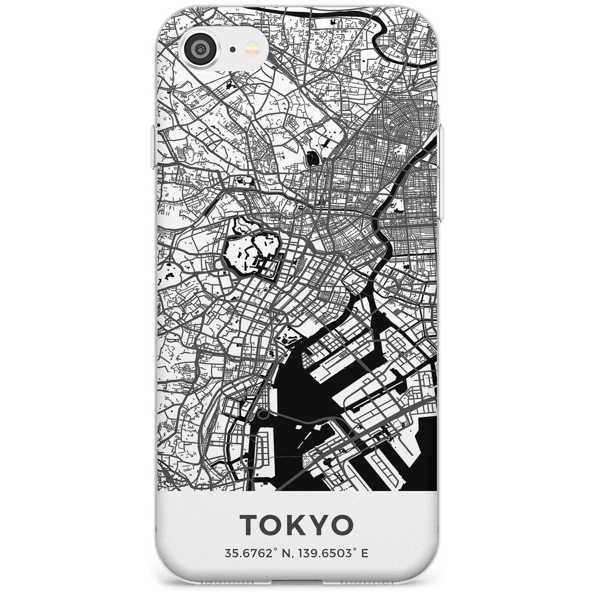 Map of Tokyo, Japan Slim TPU Phone Case for iPhone SE 8 7 Plus