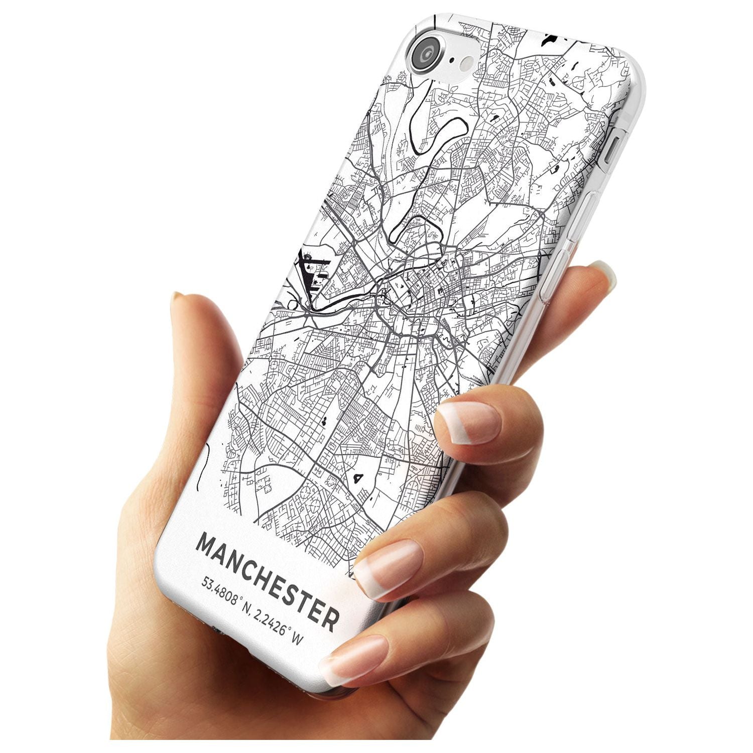 Map of Manchester, England Slim TPU Phone Case for iPhone SE 8 7 Plus